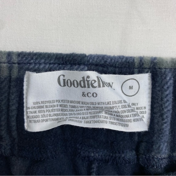 Goodfellow & Co Men's Plaid Microfleece Pajama Pants Medium Federal Blue NEW - Picture 7 of 11